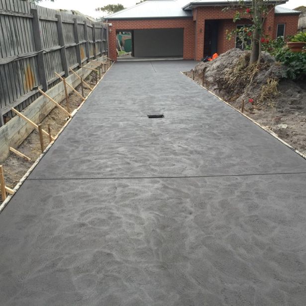 Concrete path in the process of drying